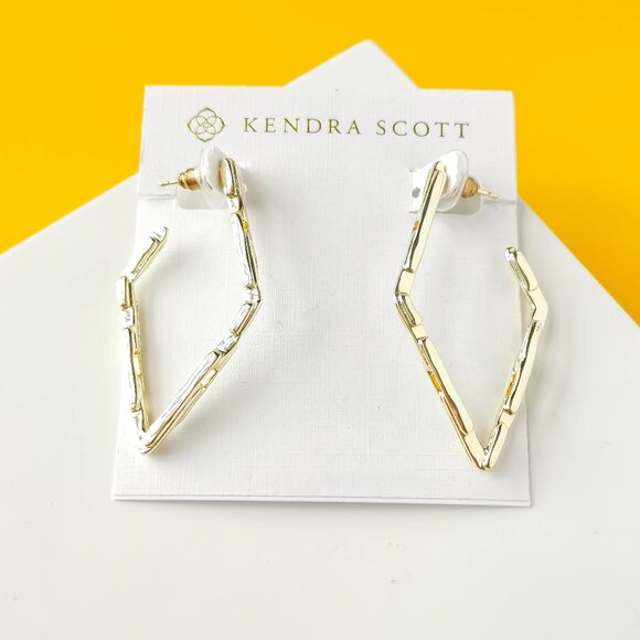 Rylan Gold Small Hoop Earrings by Kendra Scott - Picture 1 of 3